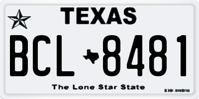 TX license plate BCL8481