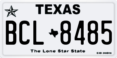 TX license plate BCL8485