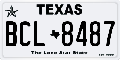 TX license plate BCL8487