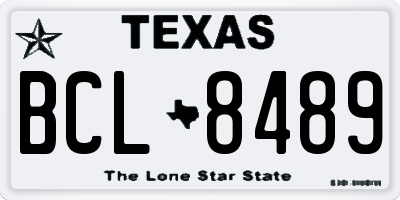 TX license plate BCL8489
