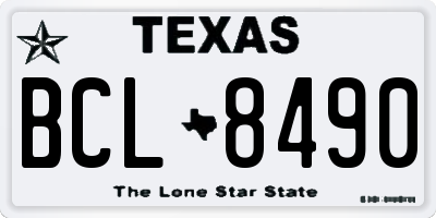 TX license plate BCL8490