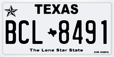 TX license plate BCL8491
