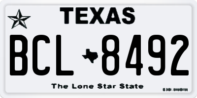 TX license plate BCL8492