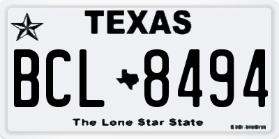 TX license plate BCL8494