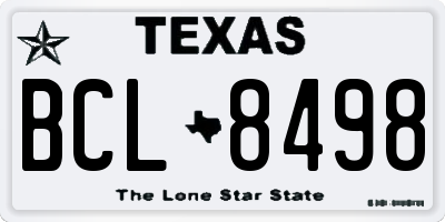 TX license plate BCL8498