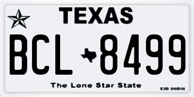 TX license plate BCL8499