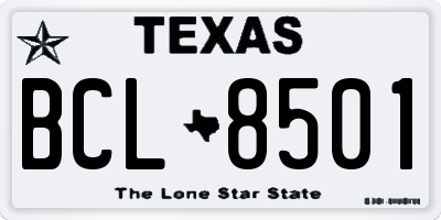 TX license plate BCL8501