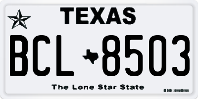TX license plate BCL8503
