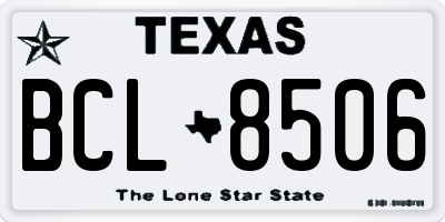 TX license plate BCL8506