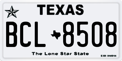 TX license plate BCL8508
