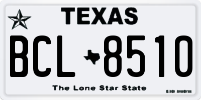 TX license plate BCL8510