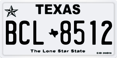 TX license plate BCL8512