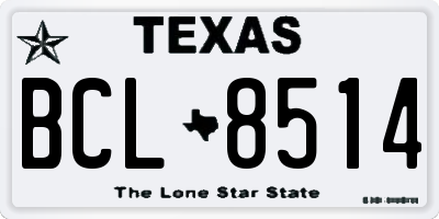 TX license plate BCL8514