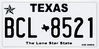 TX license plate BCL8521