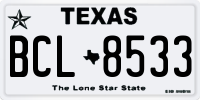 TX license plate BCL8533