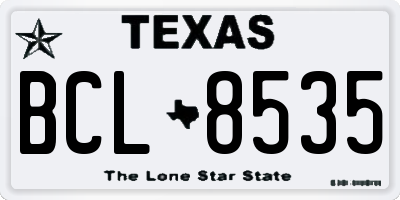 TX license plate BCL8535