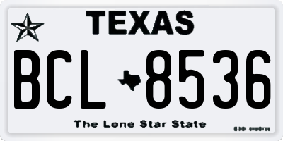 TX license plate BCL8536