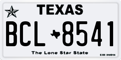 TX license plate BCL8541