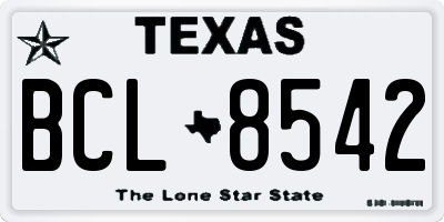 TX license plate BCL8542