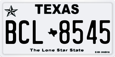 TX license plate BCL8545