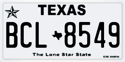 TX license plate BCL8549