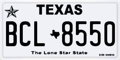 TX license plate BCL8550