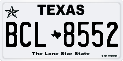 TX license plate BCL8552