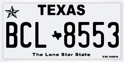 TX license plate BCL8553