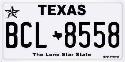 TX license plate BCL8558