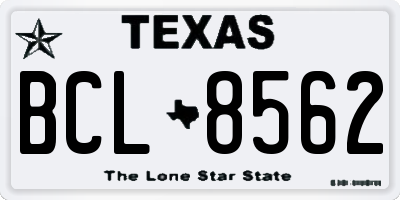 TX license plate BCL8562