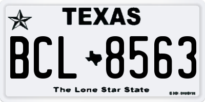 TX license plate BCL8563