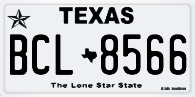 TX license plate BCL8566