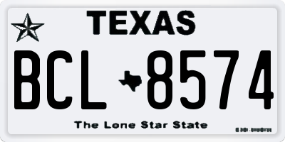 TX license plate BCL8574