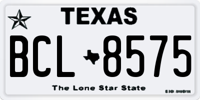 TX license plate BCL8575
