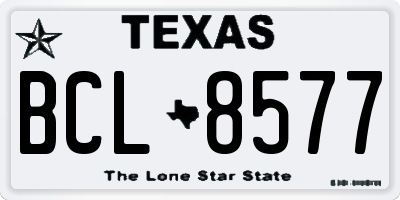 TX license plate BCL8577