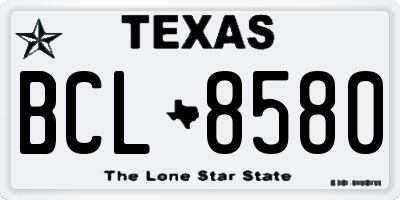 TX license plate BCL8580