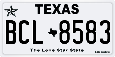 TX license plate BCL8583