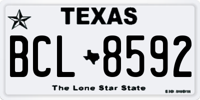 TX license plate BCL8592