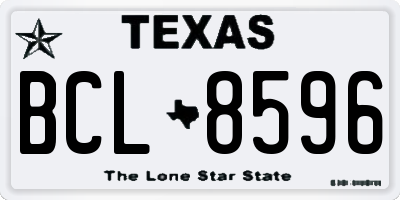 TX license plate BCL8596