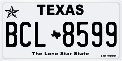 TX license plate BCL8599