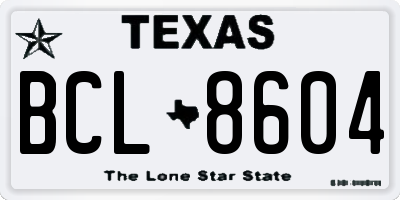 TX license plate BCL8604