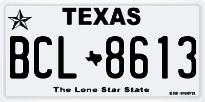 TX license plate BCL8613