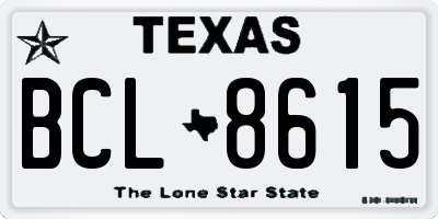TX license plate BCL8615