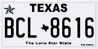TX license plate BCL8616