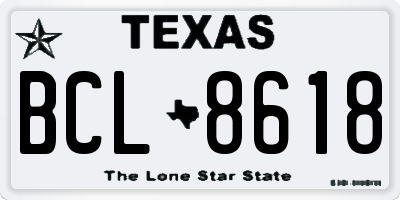 TX license plate BCL8618