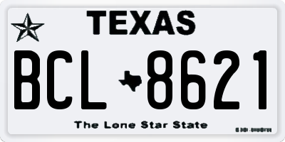 TX license plate BCL8621