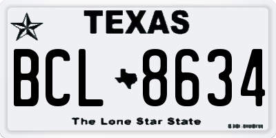 TX license plate BCL8634