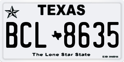 TX license plate BCL8635
