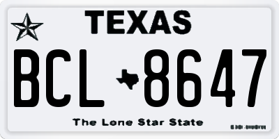TX license plate BCL8647