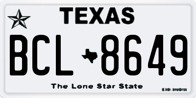 TX license plate BCL8649